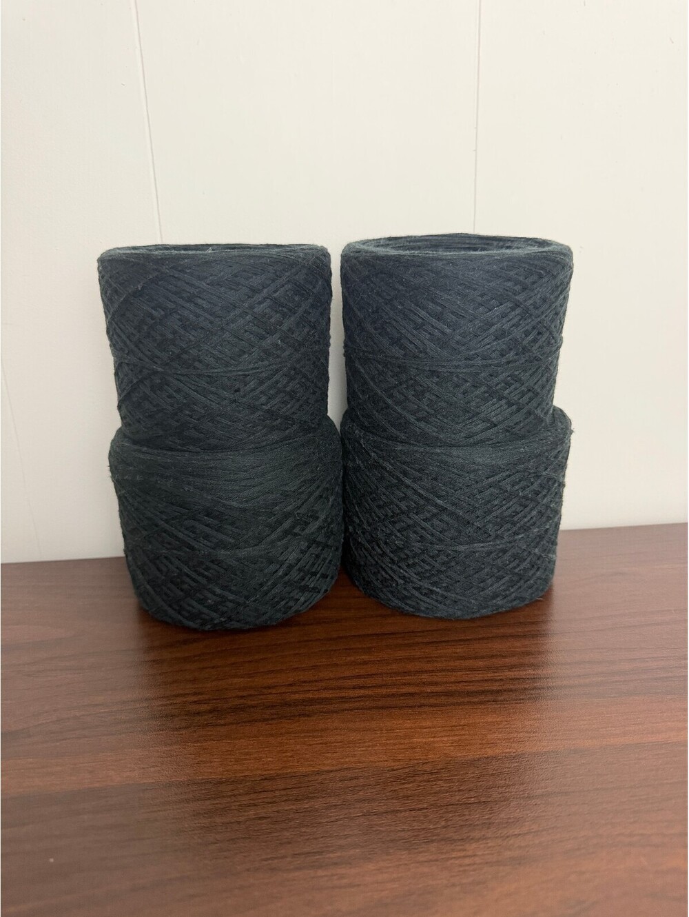 Reclaimed 100% Cotton DK Yarn 1598 Yds Black 698g (4 Cakes)